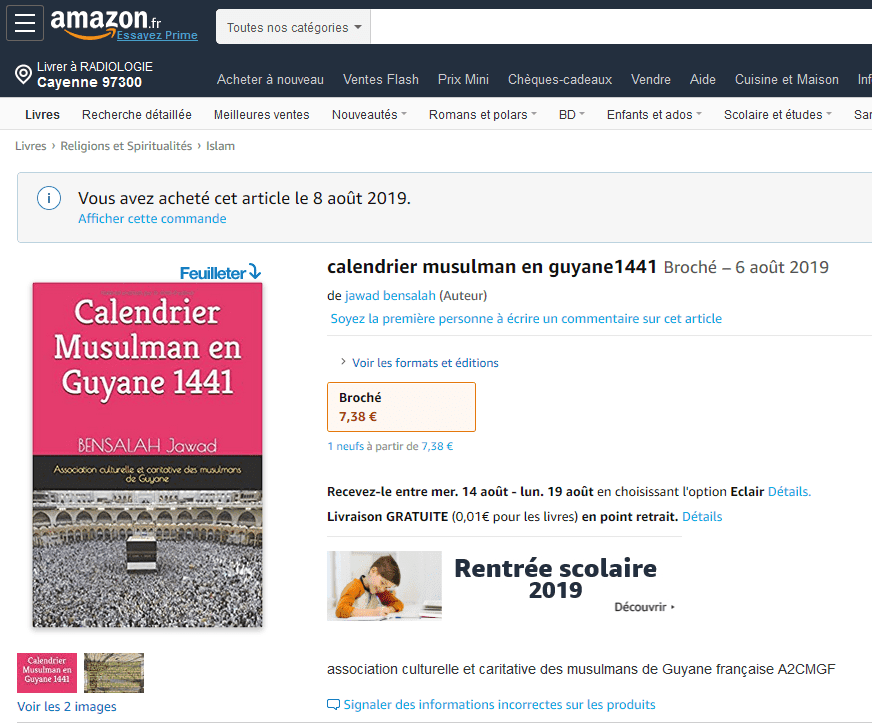 calendrier musulman en Guyane 1441