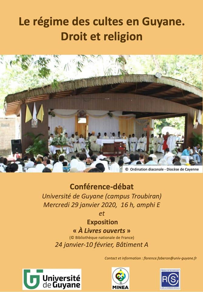Conférence-débat sur le régime des cultes en Guyane – le 29 janvier sur le Campus Troubiran