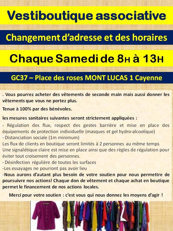Changement d’adresse et des horaires