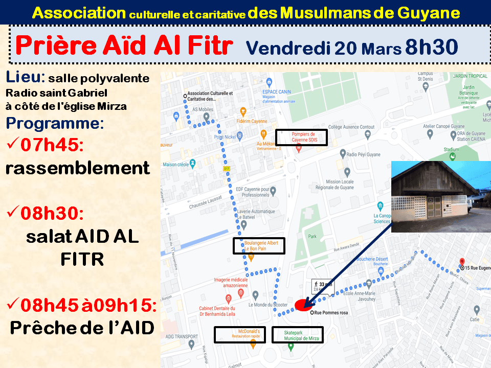 Prière Aïd Al Fitr Vendredi 20 Mars 8h30